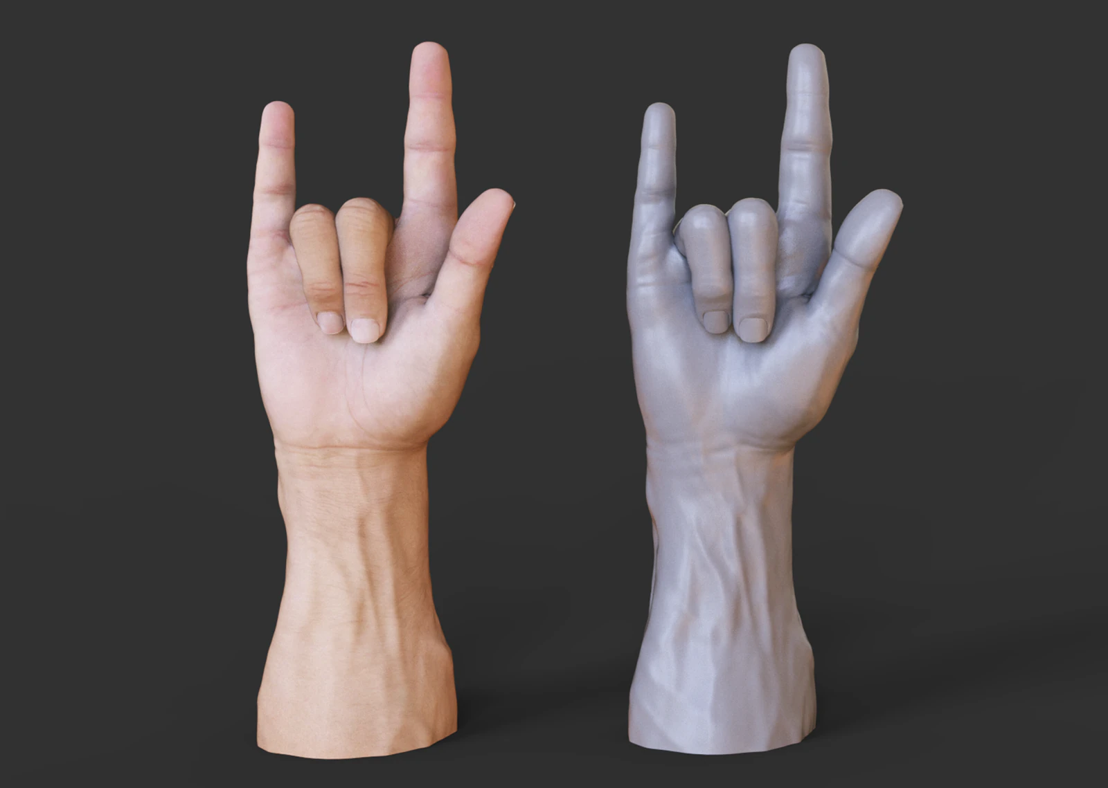 Male Hand Pose - Gesture - 12 3D Print Model .c4d .max .obj .3ds .fbx .stl .blend 