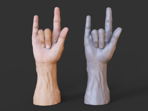 Male Hand Pose - Gesture - 12 3D 打印模型
