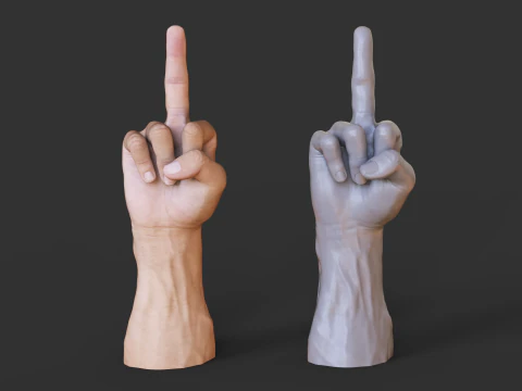 Male Hand Pose - Gesture - 13 3D Print Model