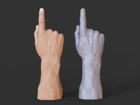 Male Hand Pose - Gesture - 15 3D Print Model