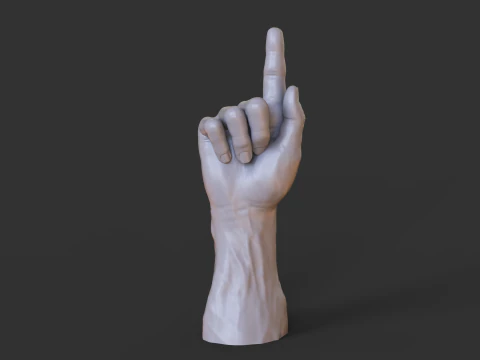Male Hand Pose - Gesture - 15 3D Print Model