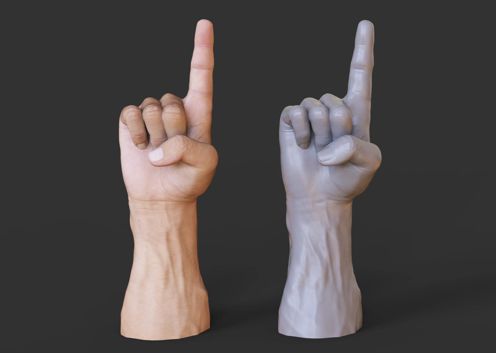 Male Hand Pose - Gesture - 16 3D Print Model .c4d .max .obj .3ds .fbx .stl .blend 