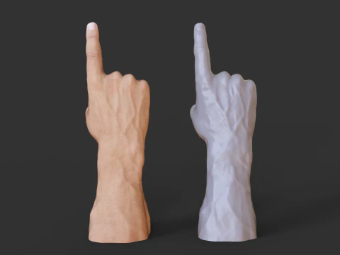 Male Hand Pose - Gesture - 16 3D Print Model
