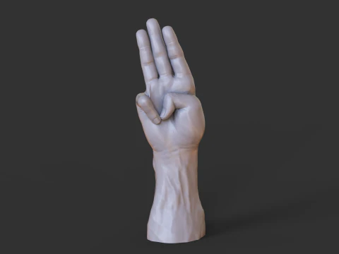 Male Hand Pose - Gesture - 18 3D Print Model