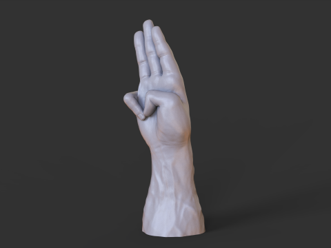 Male Hand Pose - Gesture - 18 3D Print Model