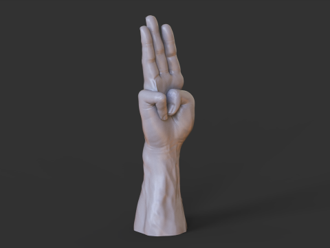 Male Hand Pose - Gesture - 18 3D Print Model