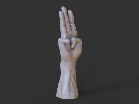 Male Hand Pose - Gesture - 18 3D Print Model