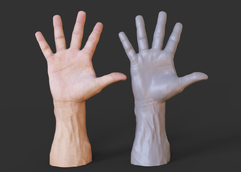 Male Hand Pose - Gesture - 20 3Dプリントモデル .c4d .max .obj .3ds .fbx .stl .blend 