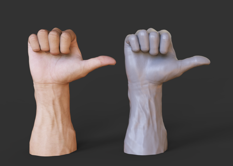Male Hand Pose - Gesture - 21 Model Cetak 3D .c4d .max .obj .3ds .fbx .stl .blend