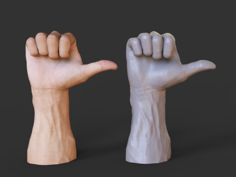 Male Hand Pose - Gesture - 21 Model Cetak 3D