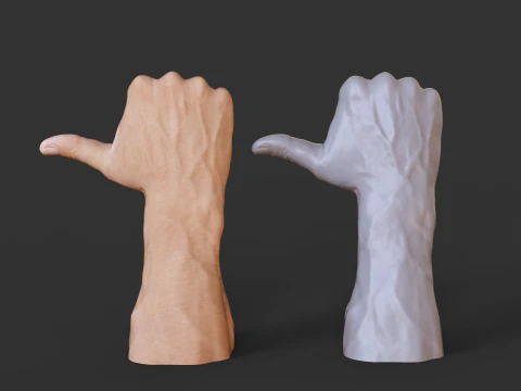 Pose da M&atilde;o Masculina - Gesto - 21 Modelo de Impressão 3D