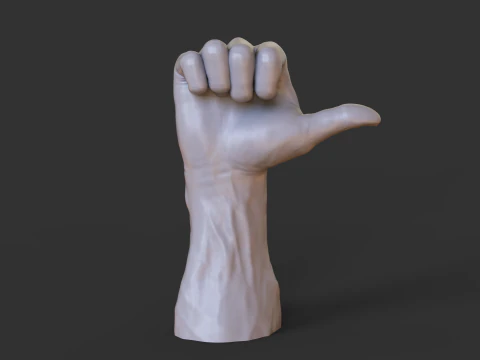 Pose da M&atilde;o Masculina - Gesto - 21 Modelo de Impressão 3D