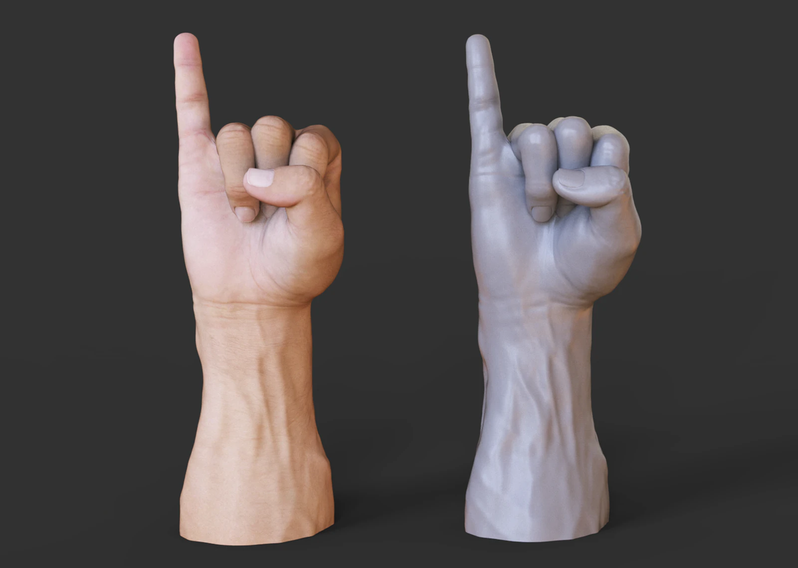 Male Hand Pose - Gesture - 22 3D Print Model .c4d .max .obj .3ds .fbx .stl .blend 