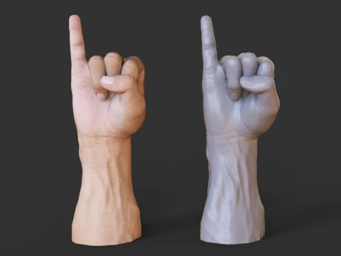 Male Hand Pose - Gesture - 22 3D Print Model