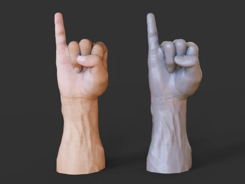 Male Hand Pose - Gesture - 22 3D Print Model