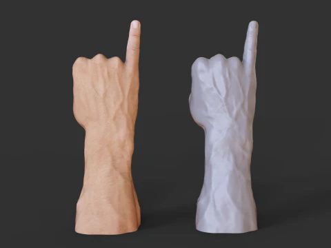 Male Hand Pose - Gesture - 22 3D Print Model