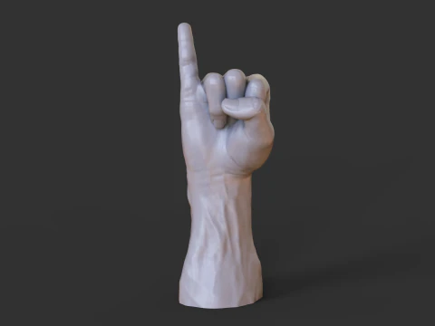 Male Hand Pose - Gesture - 22 3D Print Model