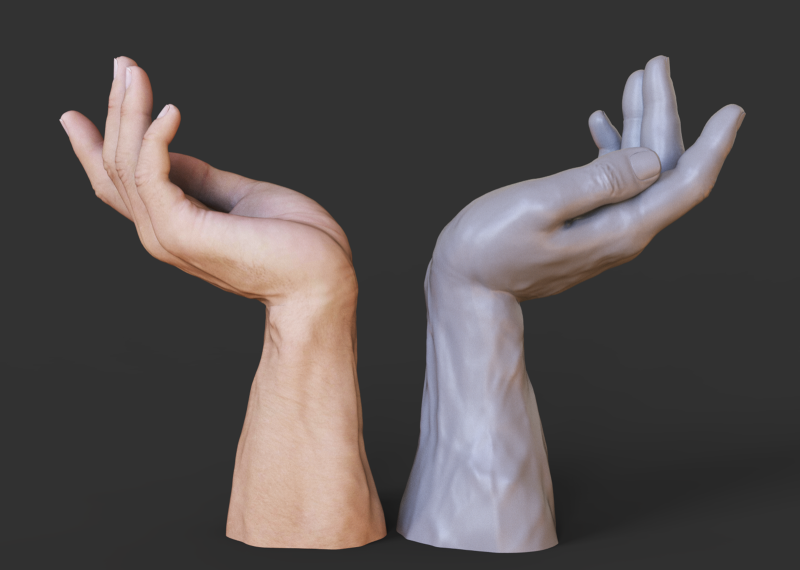 Male Hand Pose - Gesture - 23 3D प्रिंट मॉडल .c4d .max .obj .3ds .fbx .stl .blend