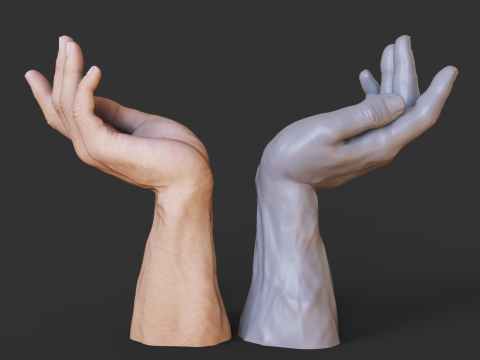 Male Hand Pose - Gesture - 23 Model Cetak 3D