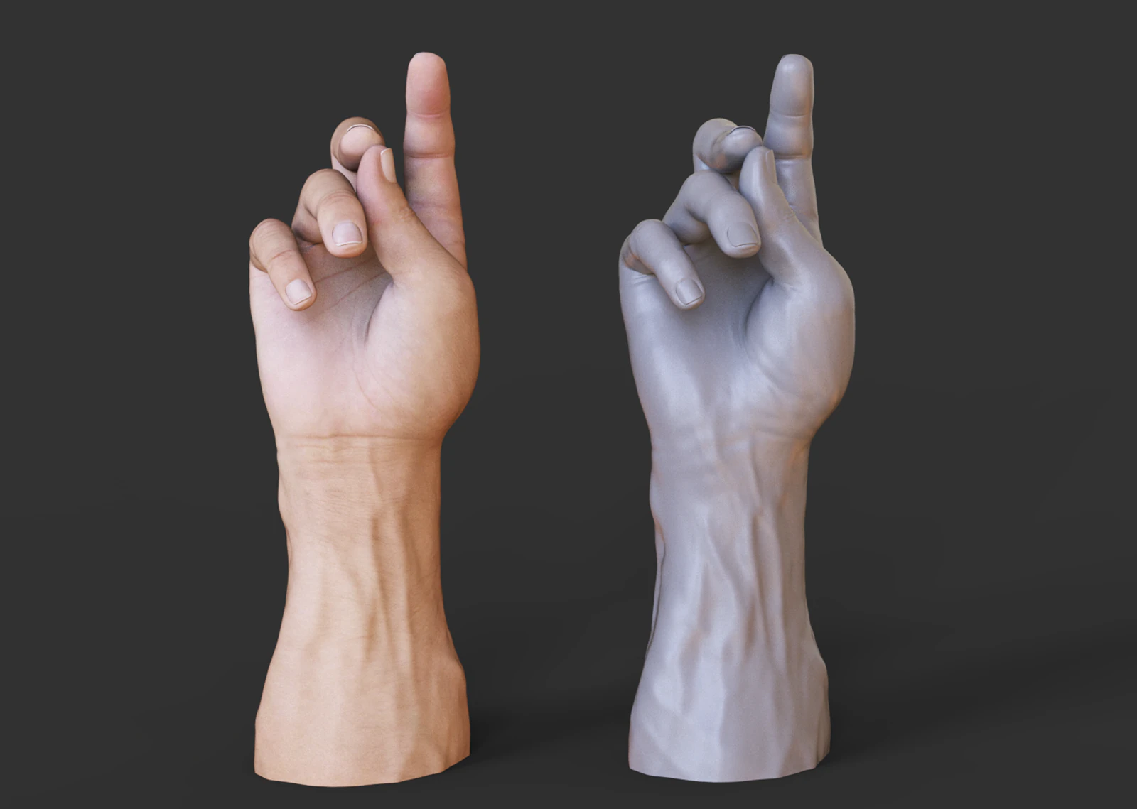 Male Hand Pose - Gesture - 24 3D Print Model .c4d .max .obj .3ds .fbx .stl .blend