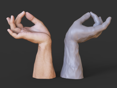 Male Hand Pose - Gesture - 27 Model Cetak 3D