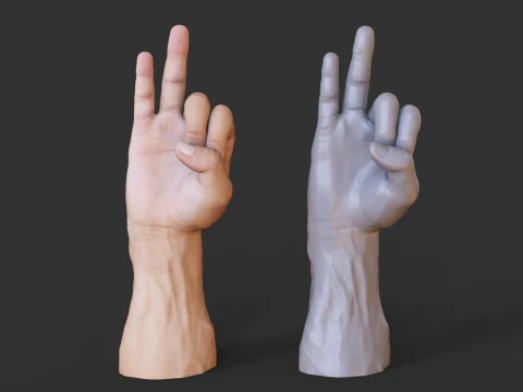 Male Hand Pose - Gesture - 29 3D Print Model