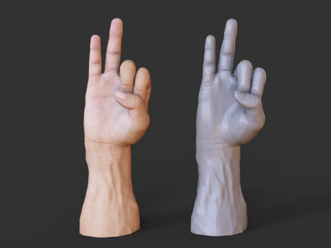 Male Hand Pose - Gesture - 29 3D Print Model