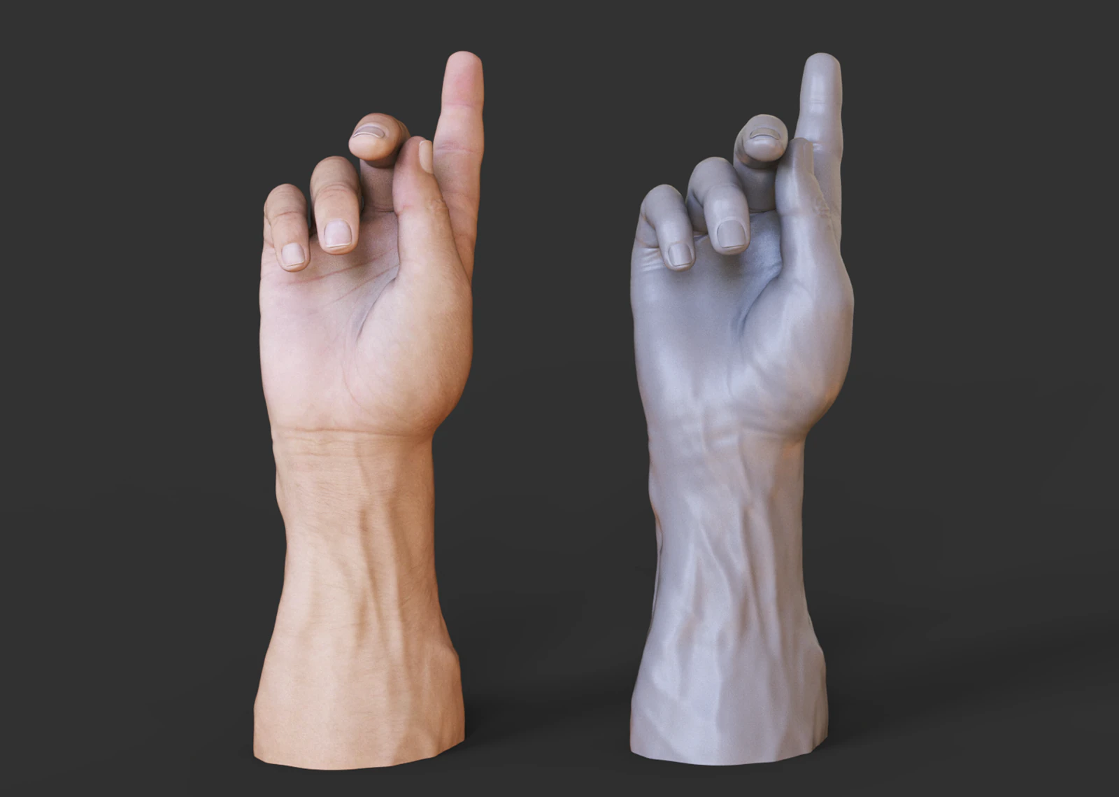 Pose de M&atilde;o Masculina - Gesto - 30 Modelo de Impressão 3D .c4d .max .obj .3ds .fbx .stl .blend 