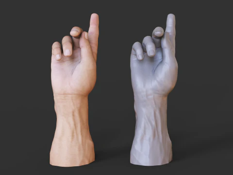 Pose de M&atilde;o Masculina - Gesto - 30 Modelo de Impressão 3D