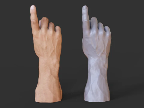 Pose de M&atilde;o Masculina - Gesto - 30 Modelo de Impressão 3D