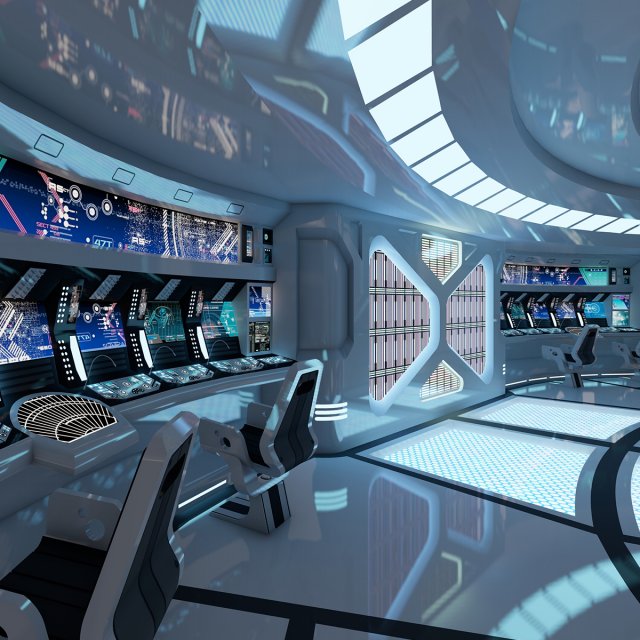 Sci-fi Interior Model 3D .c4d .max .obj .3ds .fbx .stl .blend 