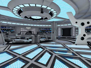 공상 과학 인테리어 3D 모델