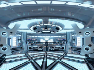 공상 과학 인테리어 3D 모델