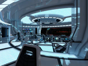 공상 과학 인테리어 3D 모델