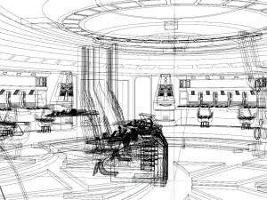 공상 과학 인테리어 3D 모델