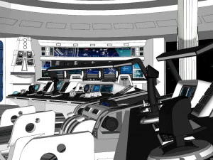 공상 과학 인테리어 3D 모델