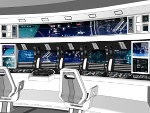 공상 과학 인테리어 3D 모델
