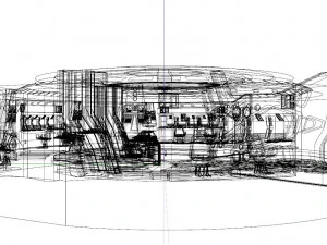 공상 과학 인테리어 3D 모델