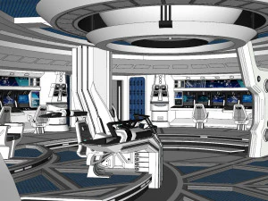 공상 과학 인테리어 3D 모델