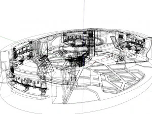공상 과학 인테리어 3D 모델