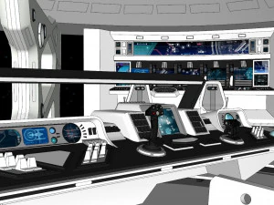 공상 과학 인테리어 3D 모델