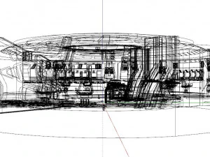 공상 과학 인테리어 3D 모델