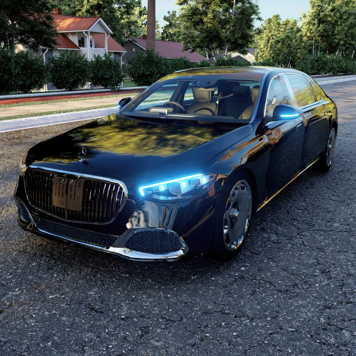 Mercedes Benz S-class Maybach 2021 3D Model .c4d .max .obj .3ds .fbx .stl .blend 