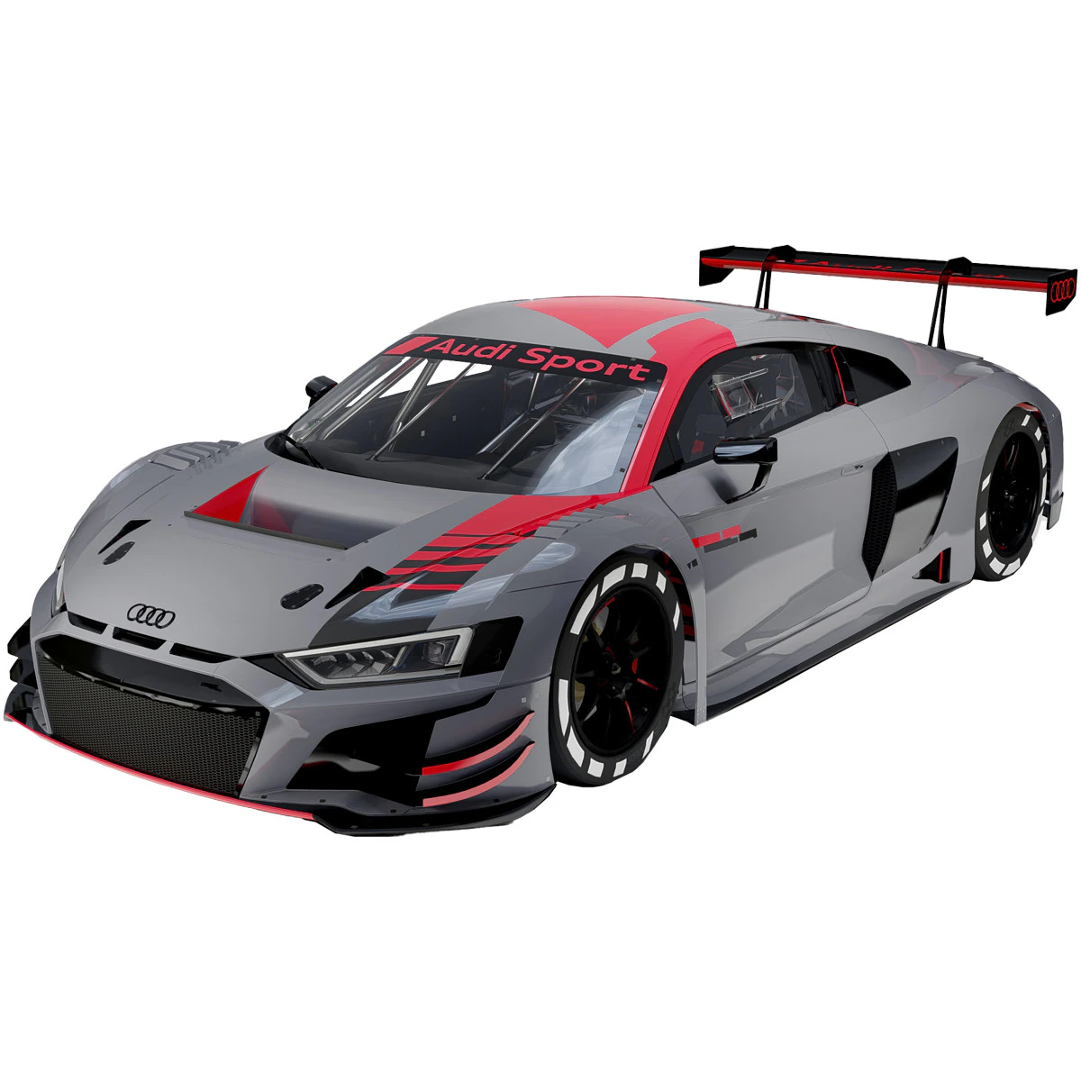 Audi R8 LMS GT3 3D Model .c4d .max .obj .3ds .fbx .stl .blend