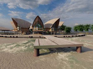 Tropical Hotel and Resort 3D मॉडल