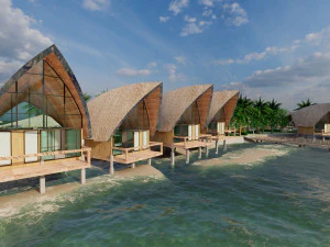 Tropical Hotel and Resort 3D Model