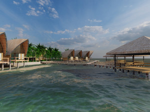 Tropical Hotel and Resort Modèle 3D