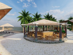 Tropical Hotel and Resort Modèle 3D
