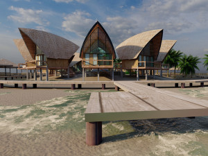 Tropical Hotel and Resort Modèle 3D
