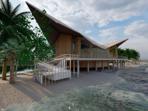 Tropical Hotel and Resort Modèle 3D